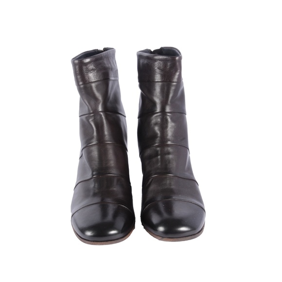 Ink ankle boots butter soft folded lther dark Brn - Picture 3 of 6